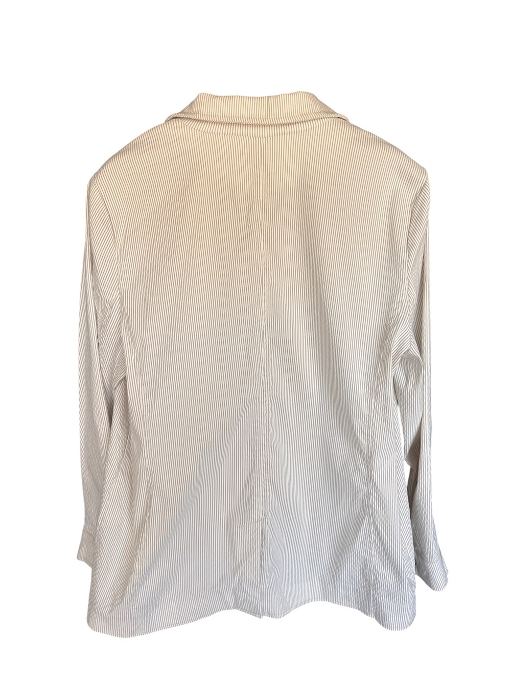 Chico's Cream and Gold Seersucker Button-Front Jacket 3 - Picture 4 of 11